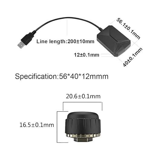 AC-UTP1 USB TPMS Tyre Pressure Monitoring Sensors System Specified for A5,A6,S8,X10,V10,P9,P10 Android Car Stereo Models (sensors Outside)