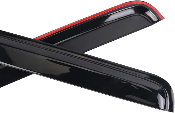 Tape-On Window Visors Deflectors Rain Guards 4 Piece Set ‎Compatible with 2008-2017 Mitsubishi Lancer
