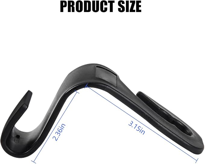 Mandark 2PCS Car Seat Hooks - Cute Bow Vehicle Hooks for Purses & Bags, Universal for SUV, Sedan, Truck (Black/Polka Dot)