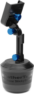 CupFone with Extension – Adjustable, Universal Cup Holder Cell Phone Mount Car & Truck Accessory – Best Design for iPhone & Smartphone Charging – Royal Blue Metal Knobs