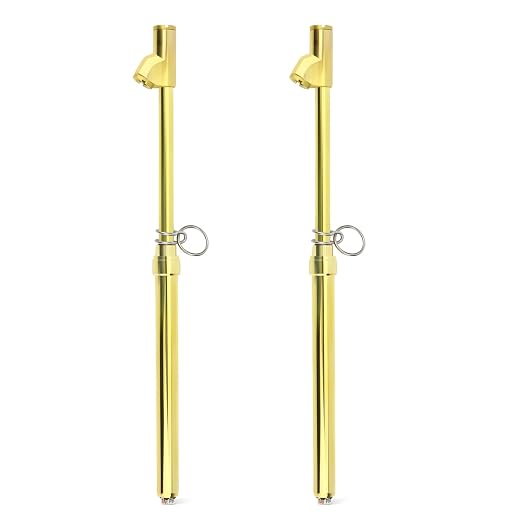 2PCS Gold Double Straight Type Tire Pressure Gauge, Dual Head Air Pressure Gauge, Pressure Range 10-150 Psi (Suitable for Trucks, etc.)