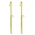 2PCS Gold Double Straight Type Tire Pressure Gauge, Dual Head Air Pressure Gauge, Pressure Range 10-150 Psi (Suitable for Trucks, etc.)
