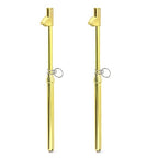 2PCS Gold Double Straight Type Tire Pressure Gauge, Dual Head Air Pressure Gauge, Pressure Range 10-150 Psi (Suitable for Trucks, etc.)