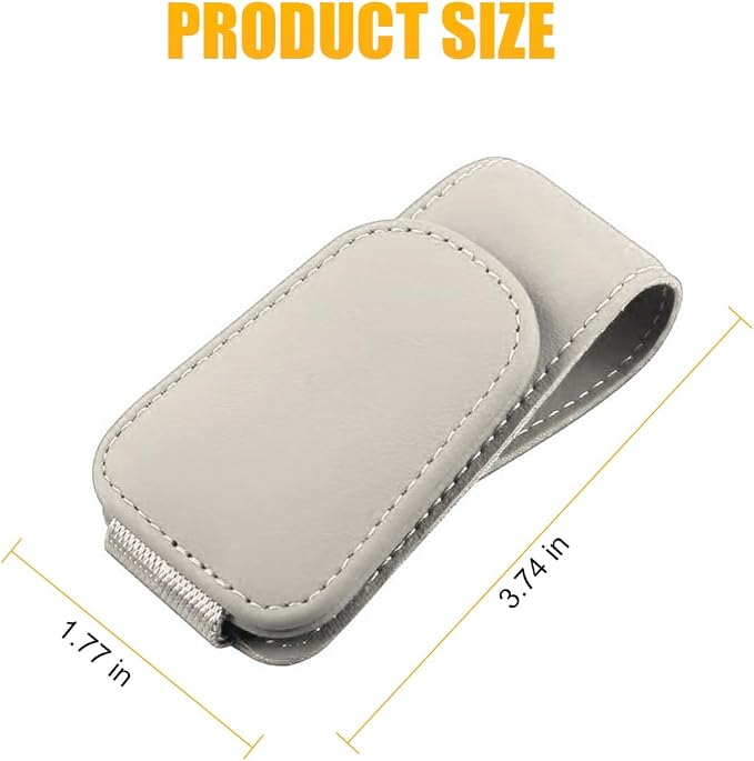 Sunglasses Holders for Car Sun Visor, Leather Eyeglasses Hanger Mounter, Magnetic Glasses Holder and Ticket Card Clip, Auto Interior Accessories Universal for SUV Pickup Truck