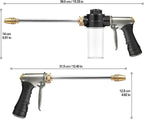High-Pressure Hose Nozzle Gun with 100cc Soap Dispenser, Metal Car Wash Sprayer for Car Cleaning, Solar Panel/Wall/Window Washing & Garden Watering (Foam Gun B)