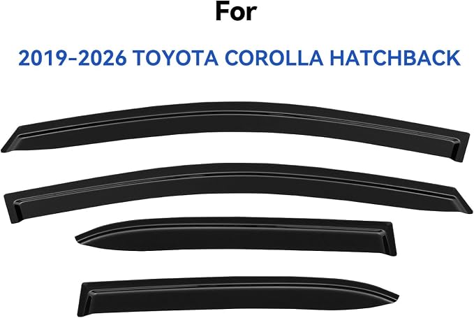 Window Visors Rain Guards for 2019-2026 Toyota Corolla Hatchback, Out-Channel Window Vent Wind Deflectors Visors Shades for 19 20 21 22 23 24 25 26 Corolla Hatchback