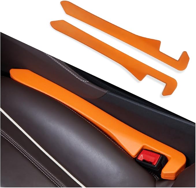 Super Flexible Car Seat Gap Filler,Durable Car Organizer Between Seats for Tightly Filling Seat Gaps,Universal CCar Side Seat Gap Filler CCar Accessories for Women & Men (Orange/2PCS)…