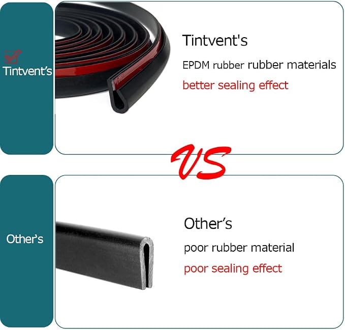 Rubber Edge Trim Black, U Channel Rubber Seal Strip with Self-Adhesive Tape, Fit for 0.15" Edge, 25Ft