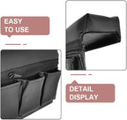 2 Pack Car Window Arm Rest Organizer with Padded Support: 9.5" Universal Artificial Leather Door Armrest Cushion for Elbow Pressure Relief, Multifunctional Side Door Pocket for Phone & Wallet