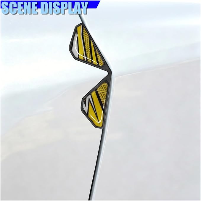 Craedli 2PCS Sport Style Car Door Edge Protector, Anti-Collision Automotive Door Corner Guards, Universal Self-Adhesive Vehicle Exterior Decoration Accessories for Car, Truck, SUV (Yellow)