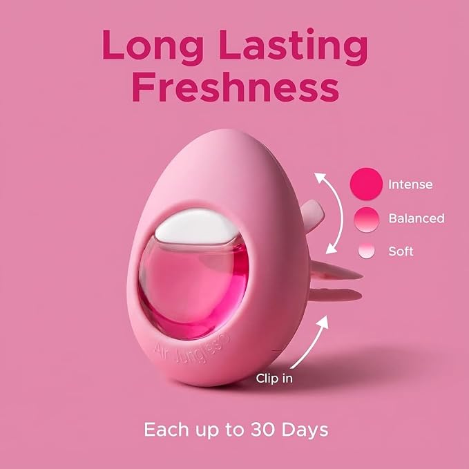 Car Air Freshener Vent Clip 6 Ct, Honey Peach Scent | Pink Edition, Long-Lasting Sweet Fruit Fragrance & Odor Eliminator for Car Interiors, 4 mL Each, Lasts Up to 180 Days