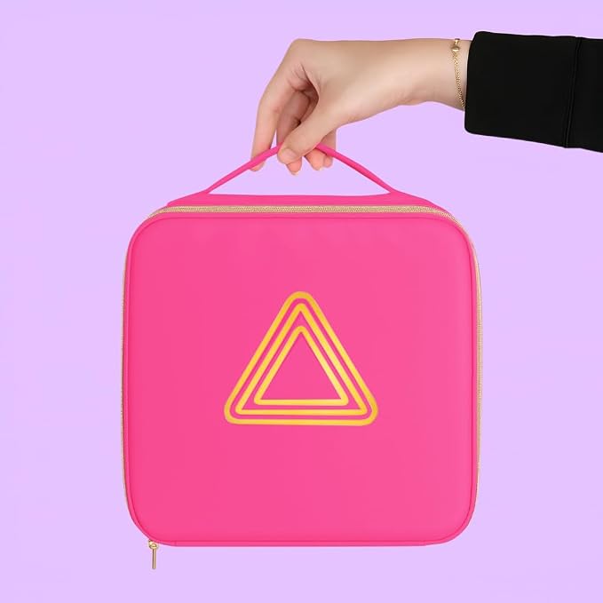 Supercharged Car Emergency Kit – 52-Piece Pink Roadside Safety Tools with Jumper Cables, Flashlight, Escape Tool & First Aid Essentials – Compact Travel Case for Women, New Drivers & Students