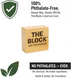 The Block - Wooden Car Air Freshener & Odor Eliminator - Long Lasting 30+ Day Scent - Car & Home Use - Fresh Gift Idea - Made in USA - Aged Vanilla