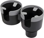 Car Double Cup Holder Expander, 2 in 1 Multifunctional Vehicle Cup Holder Adapter with Adjustable Base, Auto Drink Bottles Extender Organizer, Universal for SUV Automobile Truck (Gray)
