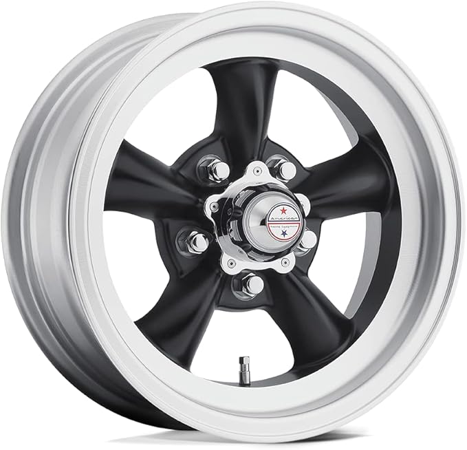 Vintage VN105 TORQ THRUST D 15X6 5X4.5 3.66 4mm SATIN BLACK MACHINED LIP - VN1055665B
