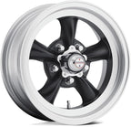 Vintage VN105 TORQ THRUST D 15X8.5 5X5.0 3.77 -25mm SATIN BLACK MACHINED LIP - VN1055873B