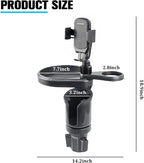 Car Cup Holder Tray, 3 in 1 Multifunctional Vehicle Food Water Bottle Phone Holder Expander Adapter with Adjustable Base, Detachable Auto Interior Food Tray Table, Universal Fit (Carbon Fiber)