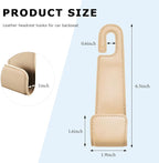 Car Seat Headrest Hook, Microfiber Leather Hanger Holder Hook for Hanging Purse and Bag, Universal Vehicle Back Seat Organizer Hook for Grocery Bag Handbag Coat (Beige)