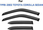 Window Visors Rain Guards Shield for 1998-2002 Toyota Corolla Sedan, Out-Channel Window Vent Wind Deflectors Visors Shades for 98-02 Corolla