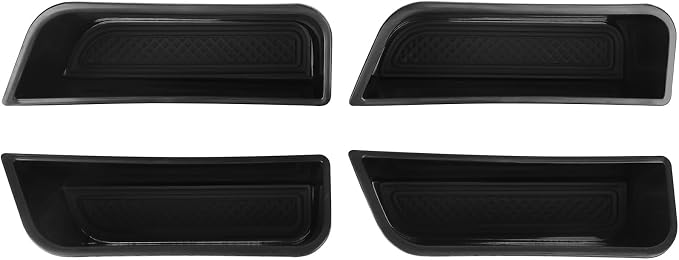 4PCS Door Side Storage Box for Ford Fusion 2013 2014 2015 2016 2017 2018 2019 2020 Front and Rear Accessories Phone Holder Door Grab Handle Pocket Storage Organizer ABS Plastic, Black Mat