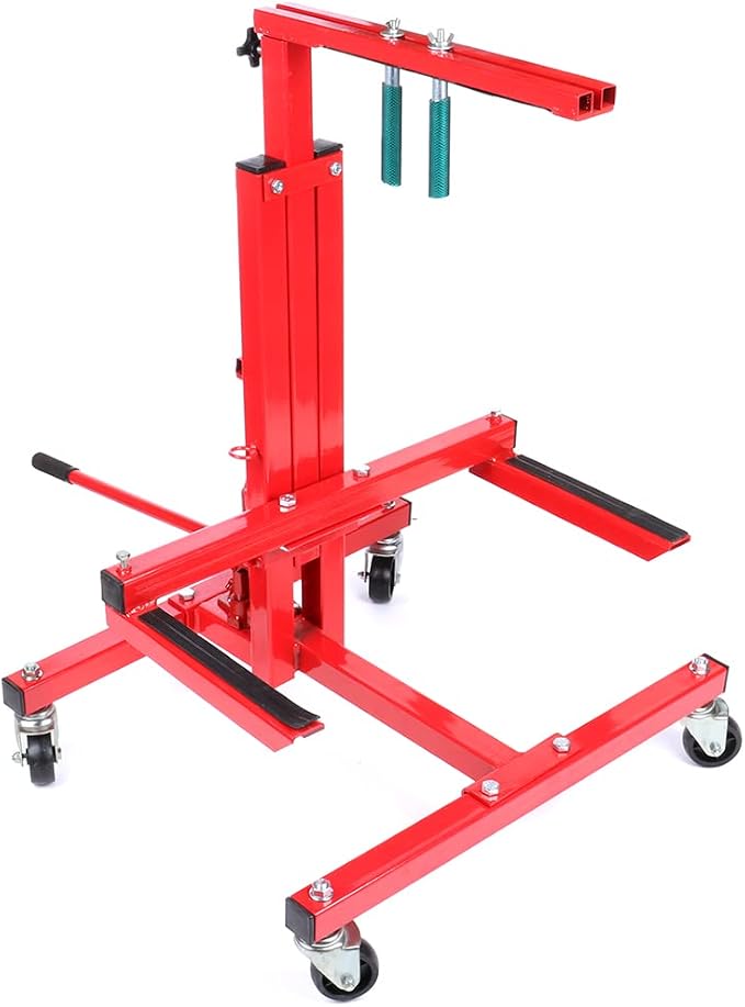 Car Door Hydraulic Lift, Remover Jack Stands Lift Hoist Hydraulic Car Back Door Hydraulic Lift Mobile Rolling Door Bumper Jack Stand Dolly kit - Red