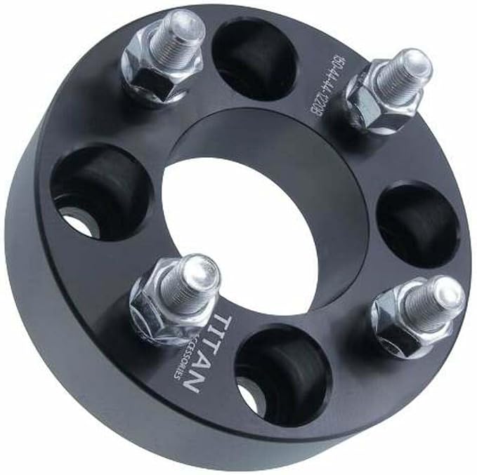 2 Inch Golf Cart Wheel Spacer Compatible with EZGO, Club Car, Yamaha Golf Cart - 4x4 Bolt Pattern, 66mm Hub Bore, 1/2x20 Studs, 50mm Thick, Billet Aluminum, Black - Single