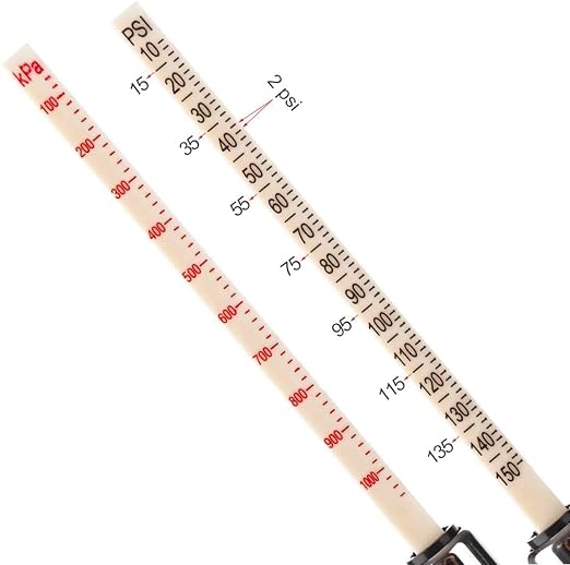 CZC AUTO Tire Pressure Gauge Heavy Duty Straight-on Foot Dual Head Chucks Auto Service Gage Air Gauge 10-150PSI 100-1000KPa for Truck Car RV Van (10 Packs, Silver)