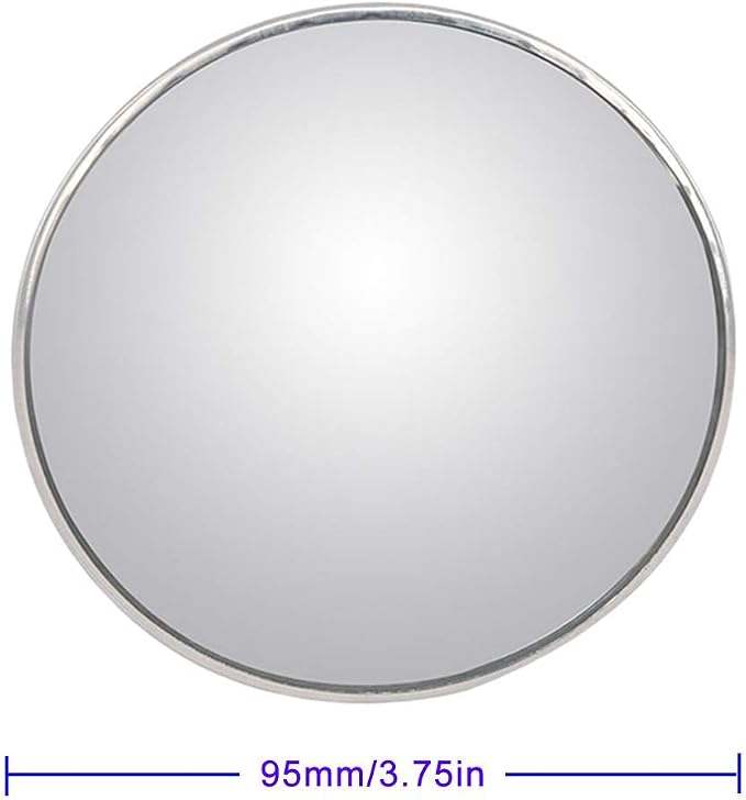 2Pcs 3 Inch Non-Adjustable Large Stick-On Convex Blind Spot Mirror, HD Glass Big Round Rear View, Strong Adhesive for Car, Van, SUV and Trucks (3"(75mm), Frameless)