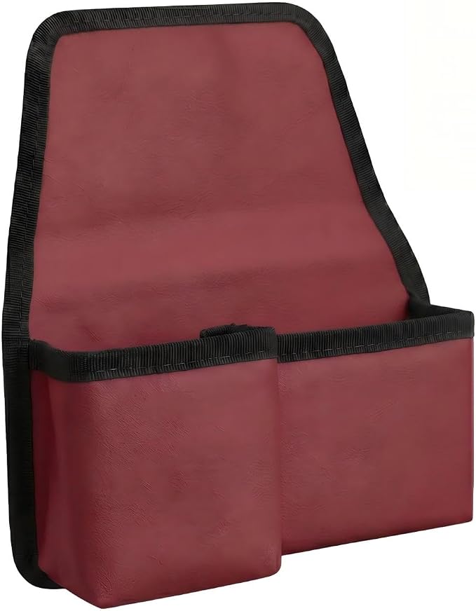 Car Window Armrest Storage Box, Comfortable Leather Vehicle Door Side Arm Rest Pad Organizer Bag, Multi-Function Automotive Window Armrest Storage Pocket, Universal for SUV Van Truck (Red)