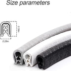 Car Door Edge Guards, Universal Rubber Seal Protector, U Shape Edge Trim, Black, 16FT