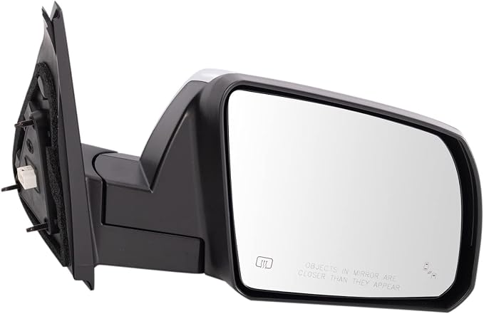 Passenger Side Mirror Assembly Power Heated Blind Spot Foldaway Chrome Smooth Textured Black Compatible with 2014-2021 Toyota Tundra Limited