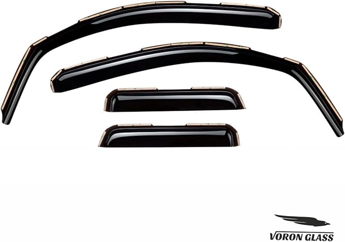 Voron Glass in-Channel Extra Durable Rain Guards for Trucks Toyota Tundra 2007-2021 Double Cab, Window Deflectors, Vent Window Visors, 4 Pieces - 230082