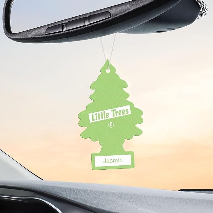 Car Air Freshener Hanging Paper Tree for Home or Car, "lime green”, Jasmin scent