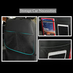 HCMAX 2 Pack Kick Mat Car Seat Back Protector Waterproof Easy to Clean Multifunctional Organizer Storage Bag Travel Accessory PU Leather Black