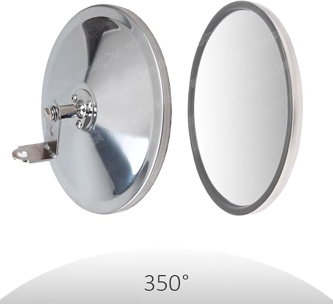 8 Inch Blind Spot Round Convex Mirror For Isuzu NPR NPR-HD NQR NRR GMC Chevrolet W3500 W4500 W5500 1986-2007 Truck Bus Atv Utv W/Adjustable Bracket 2 Pcs