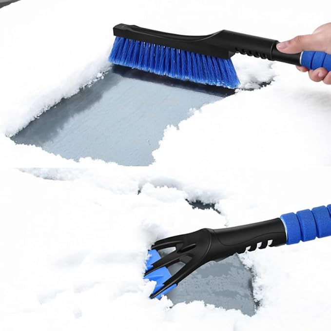 Snow Brush Ice Scraper Multi-Function Detachable Brush for Car Use Telescopic Handle 24.40In Compact Winter Tool for Windshield and Window Snow Removal