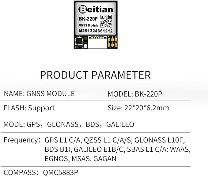 M9 GPS Module with Compass QMC5883 Four-Mode Flight Controller FPV RC Drone Fixed-Wing BK-122 BK-182 (BK-220P)