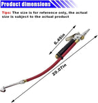 10-120 PSI Tire Pressure Gauge with Inflator 12" Air Hose, Heavy Duty Dual Head Air Chuck with 4 Way Tool and Valve Cores, Tire Inflator Car Accessories for Truck SUV Motorcycle