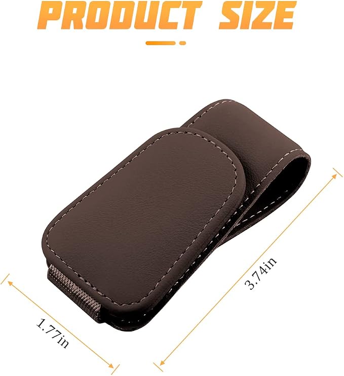 Sunglasses Holders for Car Sun Visor, Leather Eyeglasses Hanger Mounter, Magnetic Glasses Holder and Ticket Card Clip, Auto Interior Accessories Universal for SUV Pickup Truck