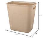 Plastic Small Trash Can Wastebasket, Garbage Container Basket for Bathrooms, Laundry Room, Kitchens, Offices, Kids Rooms, Dorms, 3.5 Gallon, Khaki | Compact Sturdy Garbage Can for Bathroom, Laundry Room, Kitchen, Office, Kids Room, Dorm, Durable...