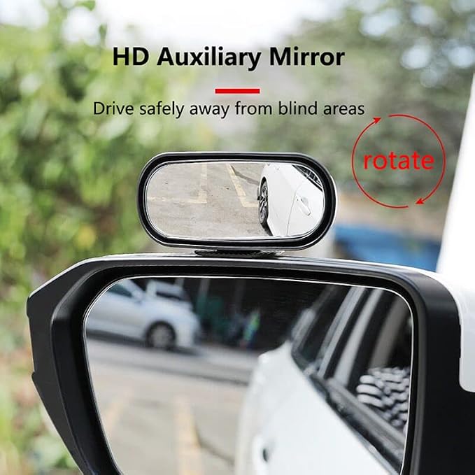 Blind Spot Car Mirror Rectangular, Adjustable Blindspot Convex Wide Angle Side Rearview Mirror for Cars Trucks SUV