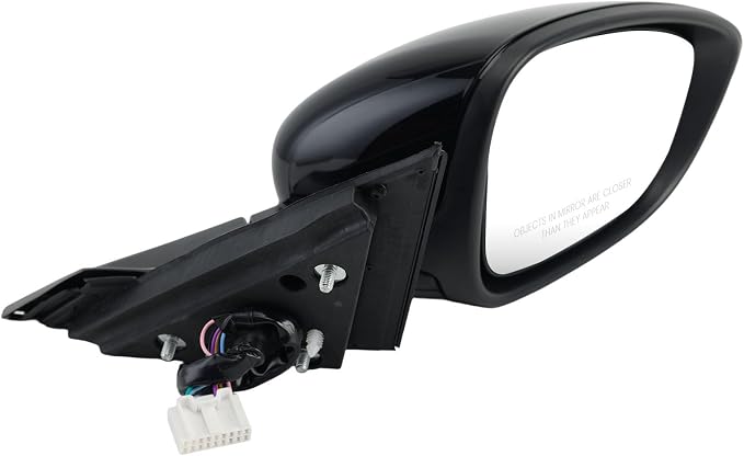 Right Passenger Side Mirror Compatible with 2018-2022 Honda Accord Power Glass | Heated | with Blind Spot | with Turn Signal | Manual Folding Repalces HO1321330 (8Pins-Black)