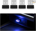 4PCS USB LED Car Interior Atmosphere Lamp, Portable Mini, Blue | 5V USB-A plug-in, soft accent glow, no wiring, decor night light, car accessories for cars, SUVs, trucks
