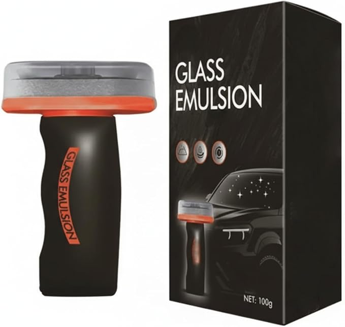 2026 Handheld Glass Oil-Film Remover, Automotive Oil Film Cleaning Brush, Powerful Glass Emulsion Oil Film Remover with Hydrophobic Anti-Fog Coating, Window and Windshield Cleaning Tool for Car (1)