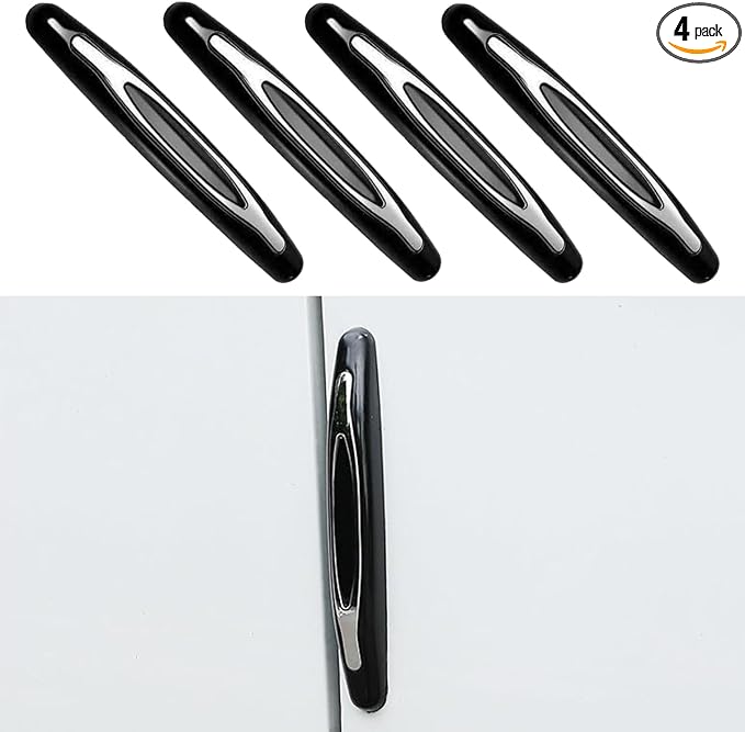 4PCS Car Door Edge Guards, Auto Side Door Protector Car Door Self Adhesive Anti-Collision Trim Strip, Universal Car Body Anti-Scratch Bumper Guard for Car SUV Truck (Black)