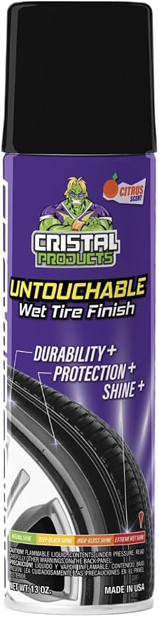 Untouchable Tire Shine Spray (1 Pack) – Citrus Scent, Wet Look Tire Shine, No Sling, Long Lasting Car Tire Shine, No Touch Application
