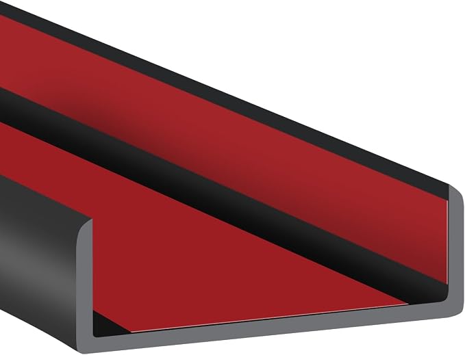Rubber Edge Trim, Flexible Self-Adhesive U Shaped Peel and Stick Edge Banding, 1-3/4"(44.5mm) U Channel Edge Protector, Edge Guards for Woods, Furniture, 20Ft, Black Color