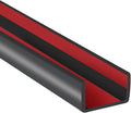 Rubber Edge Trim, 1/2" Self Adhesive Flexible U Channel Edge Protecter for Plywood, Tables, Desks, Cabinets, Counter Top, Wide U Shaped Edge Trim, Edge Banding, Black Color, 20Ft