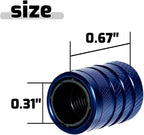 4-Piece Anodized Aluminum-Plastic Composite Tire Valve Stem Caps with Integrated Plastic Sleeve,Corrosion-Resistant and Universal Fit,Suitable for Cars, Trucks, and Motorcycles (Blue)