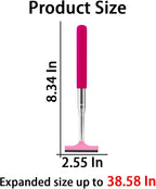 Car Rearview Mirror Wiper, Retractable Auto Glass Squeegee, Water Cleaner with Telescopic Long Rod, Portable Cleaning Tool for All Vehicles, Universal Automotive Accessories (Pink)
